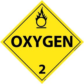 NMC DL7R National Marker Dot Placard Oxygen Sign 2, 10 3/4 Inches x 10 3/4 Inches, Rigid Plastic