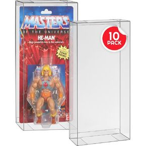 EVORETRO Action Figure Display Case Compatible with Masters of The Universe (Motu) Origins Carded 5.5" Action Figure, Thick Sturdy Acid-Free Clear PET Protector, Will Last a Lifetime 10 Pack