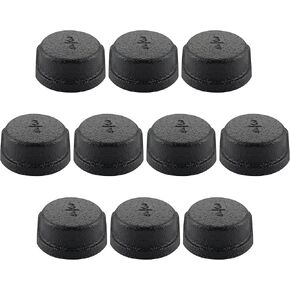 3/4" Black Industrial Pipe Fitting Caps - Home Expert 10 Pack Iron Cast Metal Pipe Caps for Steampunk Vintage Shelf Bracket DIY Plumbing