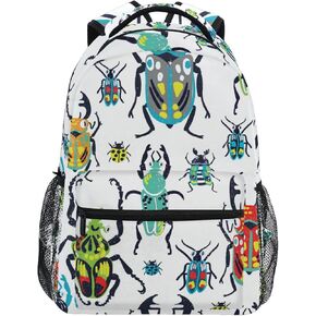 Bugs Beetles Watercolor Boys Girls Kids School Backpacks Bookbag, Elementary School Bag Travel Backpack Daypack