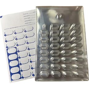 12 Pack Set Refill, Monthly Medication Cold Seal Blister Packs, Includes 12-5/8" Deep Blister Trays & 12 Cold-Seal Cards, Pill Blisters for Cold Seal Blister Pack System.