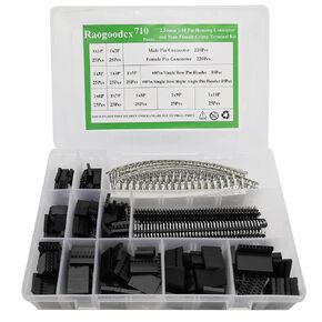 710Pcs 2.54mm Jumper Wire Cable Female Connector with 40 Pin Pitch Single Row Pin Headers,Male/Female Pin Connector Kit