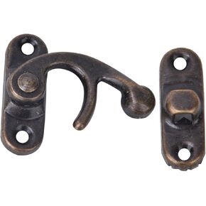 30Pcs Small Box Hasps, Antique Right Hook Hasp Retro Iron Hook Hasp for Jewelry Gift Boxes with 120pcs Replacement Screws(Bronze Right Hook Hasp)