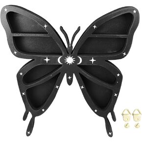 Butterfly Crystal Shelf, Multilayer Crystal Display Shelf Vintage Butterfly Shape Crystal Wall Shelf for Crystals Potted Plants and Home Furnishings