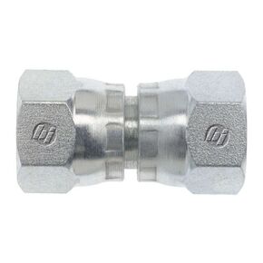 Brennan Industries 6565-16-16 Steel Straight Tube Fitting, 1-5/16"-12 SAE x 1-5/16"-12 SAE Thread, 1" Female JIC Swivel x 1" Female JIC Swivel