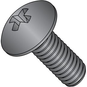 Small Parts 1112MPTBZ Steel Truss Head Machine Screw, Black Zinc Plated Finish, Meets ASME B18.6.3, #2 Phillips, #10-32 Thread Size, 3/4" Length, Fully Threaded, Imported (Pack of 100) in Kuwait