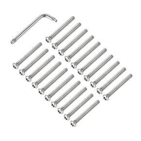uxcell M6x50mm Torx Security Machine Screw, 20pcs Pan Head Screws Inside Column, with T30 L-Type Wrench, 304 Stainless Steel Fasteners Bolts