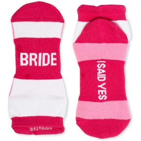 ChalkTalkSPORTS Inspirational Athletic Running Socks | Women's Woven Low Cut | Bride One Size