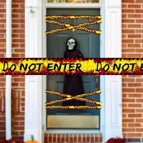 Halloween Warning Tape, 3" X 82' Halloween Scary Warning Tape Crime Scene Decorations Props Halloween Party Decorations for Indoor and Outdoor (Do Not Enter)