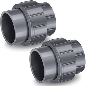 Xuhal PVC Pipe Fittings Slip Union Heavy Duty PVC Unions SCH 80 Pipe Quick PVC Couplings Water Pipe Union Fittings for Schedule 80 Water Supply Pipe Connections(2 Inch, 2 Pcs)
