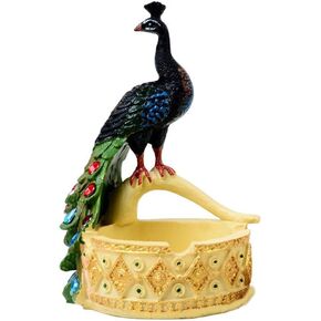 Tvoip Modern Resin Peacock Ashtray Ornaments Figurines Peacock Ashtray Miniature Crafts Ashtray Decorations Business Gift Home Decor