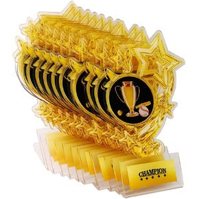 Baseball Championship Trophy Awards 12 Packs 6.5 Inch Acrylic Winner Prizes Cup Softball Champion Trophy