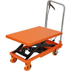 GarveeTech Hydraulic Lift Table Cart - 500LBS Capacity, 28.5" Lift Height, 4 Wheels, Non-Slip Pad, Smooth Mobility, High Load Capacity, Effortless Lifting(Black)