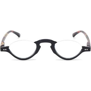 Half Moon Reading Glasses Blue Light Blocking Computer Readers Spring Hinge Small Retro Half Frame Eyewear
