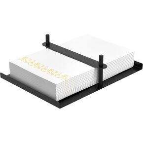 Napkin Holder for Bathroom, Guest Towel Holder Tray for Bathroom, Metal Guest Napkin Holder with Weighted Center Bar, Rectangle Disposable Hand Towel Tray for Guest Room, Table, Kitchen, Black