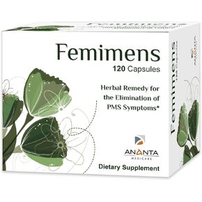 FEMIMENS Ananta Medicare Limited Herbal Remedy for the Elimination of PMS Symptoms, Dietary Supplement - 120 Capsules