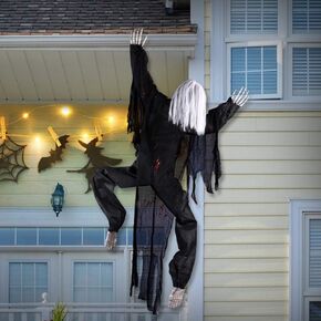 63" Halloween Decorations, Halloween Climbing Zombie Decorations Outdoor, Life Size Climbing Dead Zombie Hanging Zombie Props for Window Tree Haunted House Yard Decor(Black) in Saudi Arabia
