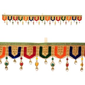 Toran Bandhanwar Door Wall Decorative Cloth Hanging for Festival Traditional Indian Home Office Temple Pooja Décor Decoration and Gifting Size- 40 inches (Red Color- Kodi Design)
