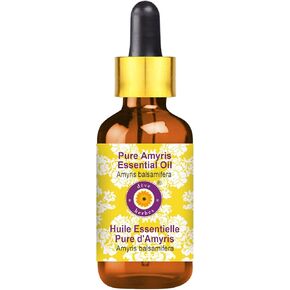 Deve Herbes Pure Amyris Essential Oil (Amyris balsamifera) Steam Distilled 10ml (0.33 oz)