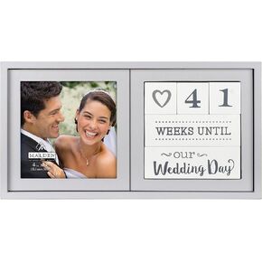 Malden International Designs 3447-44 Wedding Countdown Frame, 9.75" (W) x 5" (H) x 1.5" (D), Gray