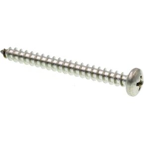 Prime-Line 9020612 Sheet Metal Screw, Self-Tapping, Pan Head Phillips, #10 X 2 in, Grade 18-8 Stainless Steel, Pack of 100