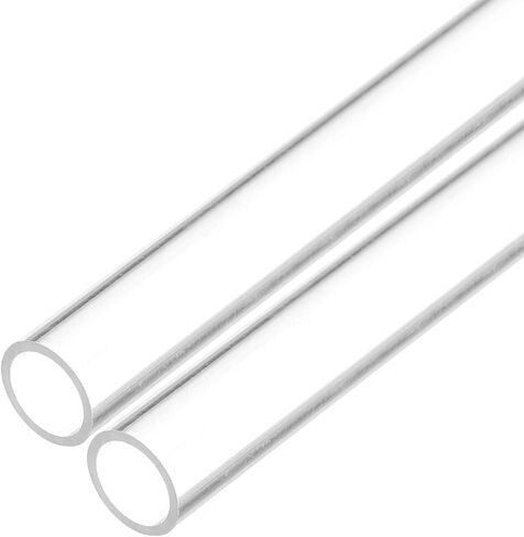 Plastic Pipe Rigid Polycarbonate Round Tube Clear, [for Lighting, Models, Water Plumbing] - 0.3x0.4"(8x10mm), 12"(300mm) Length/Transparent / 2 Pcs in Saudi Arabia