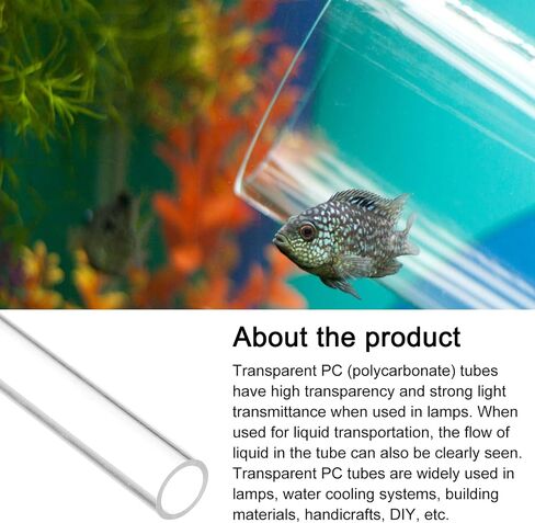 Plastic Pipe Rigid Polycarbonate Round Tube Clear, [for Lighting, Models, Water Plumbing] - 0.3x0.4"(8x10mm), 12"(300mm) Length/Transparent / 2 Pcs in Saudi Arabia