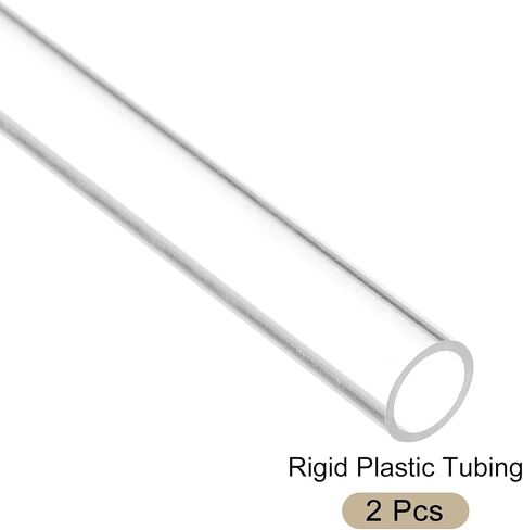 Plastic Pipe Rigid Polycarbonate Round Tube Clear, [for Lighting, Models, Water Plumbing] - 0.3x0.4"(8x10mm), 12"(300mm) Length/Transparent / 2 Pcs in Saudi Arabia