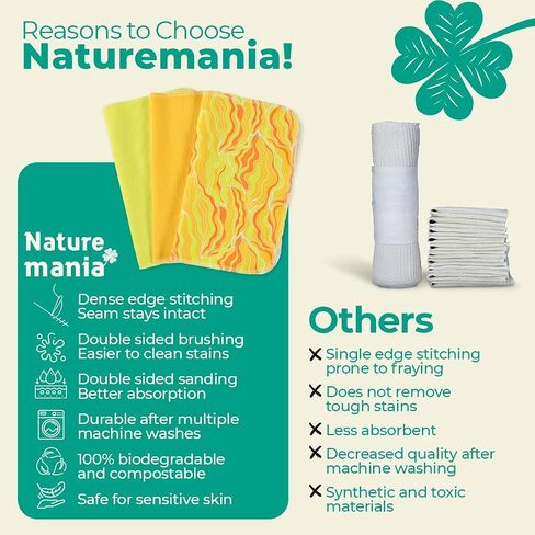 24 Reusable Paper Towels - Paperless Paper Towels made with Super-Soft, Pure Absorbent 100% Cotton, Washable Paper Towel Set for Kitchen, Eco Friendly Cloth Paper Towels LIMITED SUNSHINE SERIES in Saudi Arabia