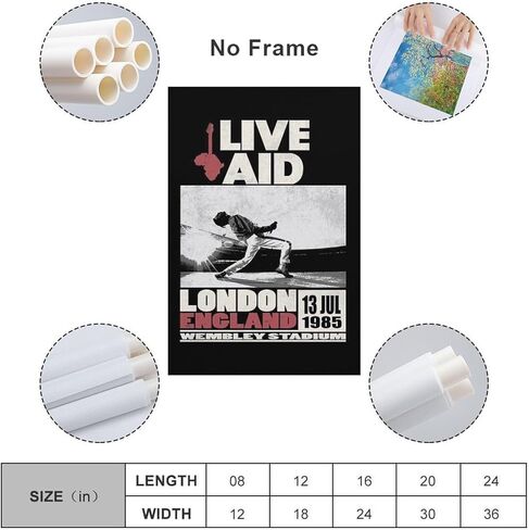 TYALDVXHD الملكة ملصق خمر الفرقة الموسيقى الرجعية قماش الفن ملصق وصورة فنية جدار طباعة الحديثة ملصقات ديكور غرفة نوم الأسرة 12x18 بوصة (30x45 سم) in Kuwait