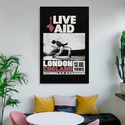 TYALDVXHD الملكة ملصق خمر الفرقة الموسيقى الرجعية قماش الفن ملصق وصورة فنية جدار طباعة الحديثة ملصقات ديكور غرفة نوم الأسرة 12x18 بوصة (30x45 سم) in Kuwait