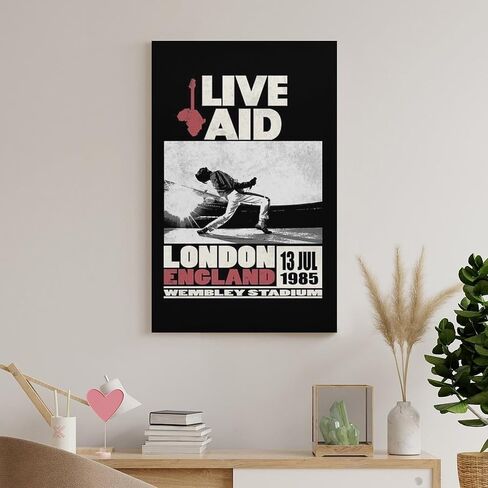 TYALDVXHD الملكة ملصق خمر الفرقة الموسيقى الرجعية قماش الفن ملصق وصورة فنية جدار طباعة الحديثة ملصقات ديكور غرفة نوم الأسرة 12x18 بوصة (30x45 سم) in Kuwait