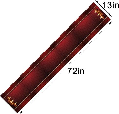 الكتان 13x72 '' ديوالي دياس الجدول عداء ديوالي القطيفة ديكور للطاولات الهندي موضوع حلية لتزيين طاولات الحفلات للمنزل المطبخ الطعام in Saudi Arabia