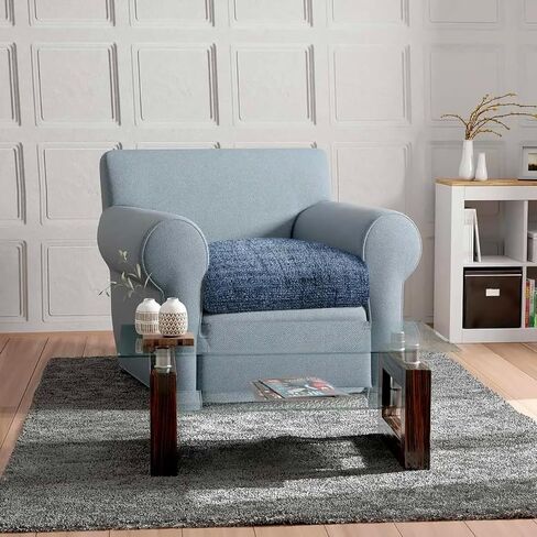 PAULATO BY GA.I.CO. Couch Cushion Cover - Sofa Cushion Cover - T-Cushion & Box Cushion Slipcover - Replacement Sofa Cushion Protector - Stretch Seating Cover - Microfibra Print - Venezia Blue in Kuwait