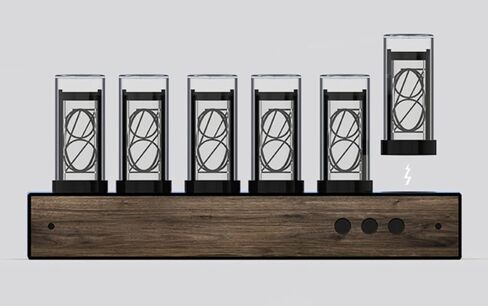 ساعة رقمية على شكل أنبوب Nixie لمحاكاة إبداعية، تقويم إلكتروني 6 بت LCD تصميم مغناطيسي بألوان متغيرة، ديكور مكتب عتيق عتيق، أفضل هدية لصديقك، بني in Kuwait