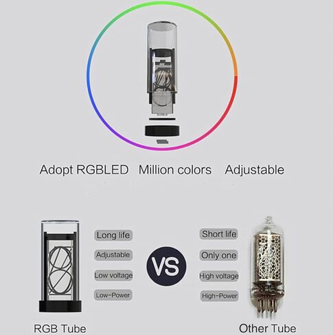 ساعة رقمية على شكل أنبوب Nixie لمحاكاة إبداعية، تقويم إلكتروني 6 بت LCD تصميم مغناطيسي بألوان متغيرة، ديكور مكتب عتيق عتيق، أفضل هدية لصديقك، بني in Kuwait