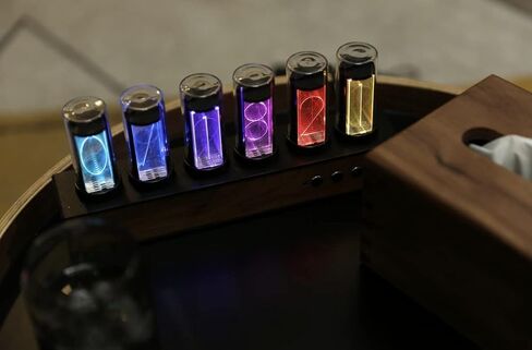 ساعة رقمية على شكل أنبوب Nixie لمحاكاة إبداعية، تقويم إلكتروني 6 بت LCD تصميم مغناطيسي بألوان متغيرة، ديكور مكتب عتيق عتيق، أفضل هدية لصديقك، بني in Kuwait