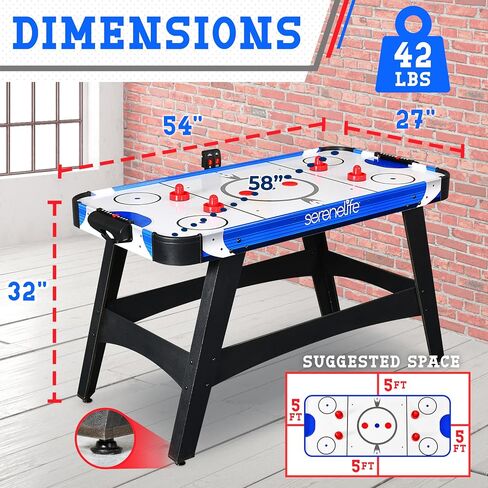 SereneLife Dual Hoop Basketball Shootout Indoor Home Arcade Room Game with Electronic LED Digital Double Basket Ball Shot Scoreboard & Play Timer Fold-up Court Shooting Sports for Kids&Adults Player in Saudi Arabia