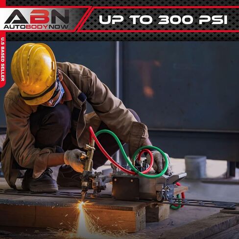 ABN Oxy Acetylene Hose, 50 Foot x 1/4 Inch - B Fitting Twin Cutting Torch Hose for Welding in Kuwait