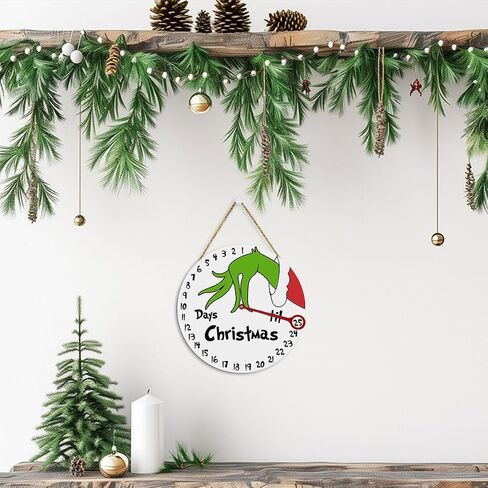 Christmas Decorations Christmas Advent Calendar Days Till Christmas Countdown Christmas Tree Decorations Christmas Decor Hanging Sign for Outdoor Indoor Front Door in Saudi Arabia