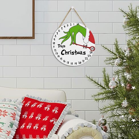 Christmas Decorations Christmas Advent Calendar Days Till Christmas Countdown Christmas Tree Decorations Christmas Decor Hanging Sign for Outdoor Indoor Front Door in Saudi Arabia