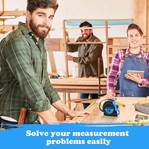 15 Pieces Measuring Tape 16 Ft/ 5 M Self Lock Retractable Measuring Tape Easy Read Tape Measure with Fractions 1/8 Small Tape Measure with Pause Buttons for Engineer Crafter (Blue) in Saudi Arabia