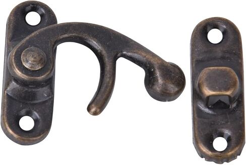 30Pcs Small Box Hasps, Antique Right Hook Hasp Retro Iron Hook Hasp for Jewelry Gift Boxes with 120pcs Replacement Screws(Bronze Right Hook Hasp) in Saudi Arabia