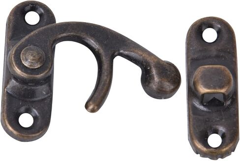 30Pcs Small Box Hasps, Antique Right Hook Hasp Retro Iron Hook Hasp for Jewelry Gift Boxes with 120pcs Replacement Screws(Bronze Right Hook Hasp) in Saudi Arabia