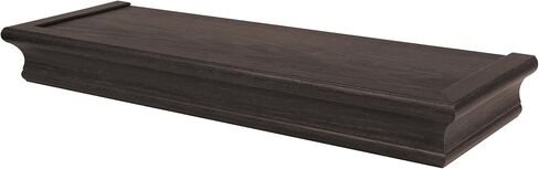 HIGH & MIGHTY 515606 Decorative 18" Floating Shelf Holds up to 15lbs, Easy Tool-Free Dry Wall Installation, Beveled, Retail Packaging, Espresso in Saudi Arabia