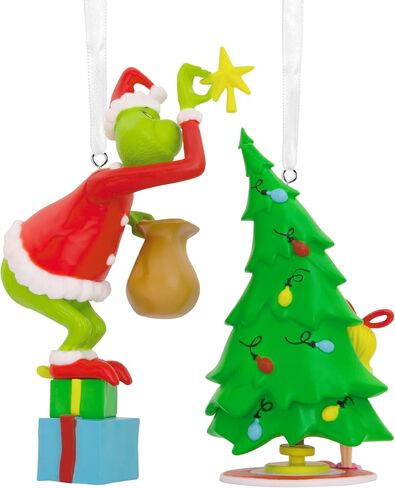 Hallmark Dr. Seuss's How the Grinch Stole Christmas! Cindy-Lou Who and Grinch Ornaments, Set of 2 in Saudi Arabia