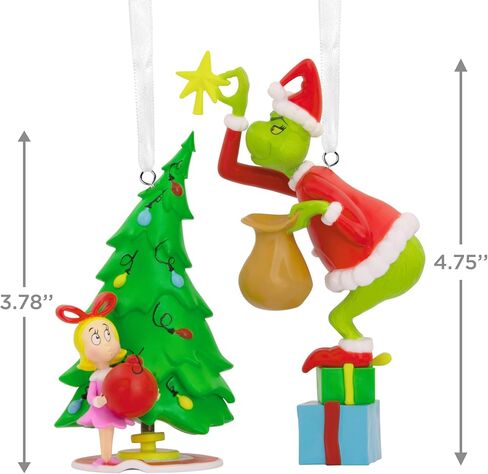 Hallmark Dr. Seuss's How the Grinch Stole Christmas! Cindy-Lou Who and Grinch Ornaments, Set of 2 in Saudi Arabia