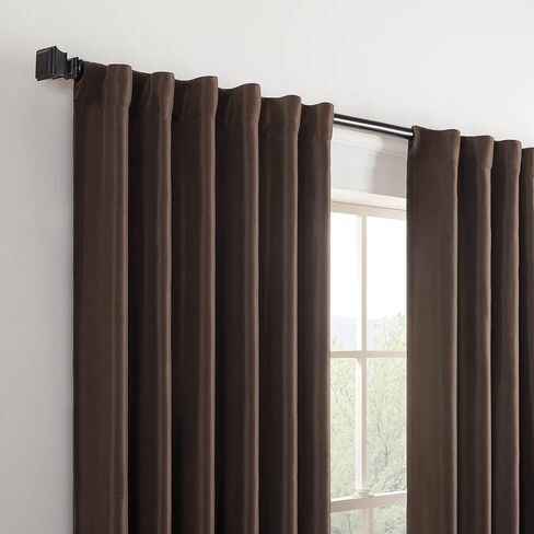 ECLIPSE Fresno Modern Blackout Thermal Rod Pocket Window Curtain for Bedroom (1 Panel), 52" x 95", Black in Saudi Arabia