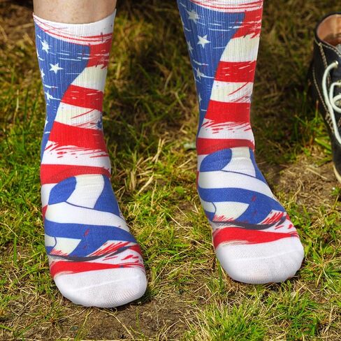 6 أزواج من جوارب الكرة الطائرة لمنتصف الساق، جوارب رياضية للكرة الطائرة، جوارب رياضية لفريق الكرة الطائرة، الولايات المتحدة الأمريكية، هدية لمحبي الكرة الطائرة الوطنية للنساء والرجال والشباب والبالغين مقاس 5-11 in Kuwait