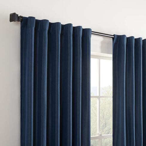 ECLIPSE Fresno Modern Blackout Thermal Rod Pocket Window Curtain for Bedroom (1 Panel), 52" x 95", Black in Saudi Arabia
